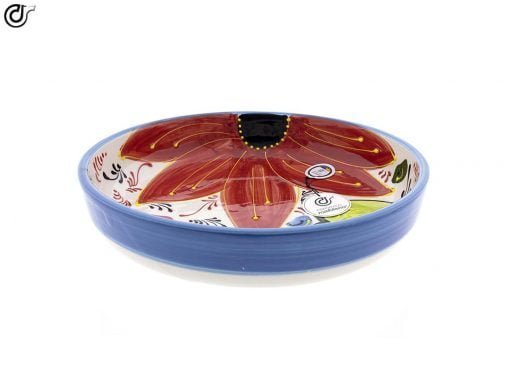 comprar-ensaladera-bol-decorado-azul-flor-roja-modelo-08-01