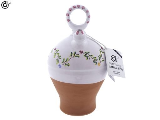 comprar-botijo-decorado-asa-redonda-base-vuelta-cenefa-verde-rosa-Modelo-D08-07