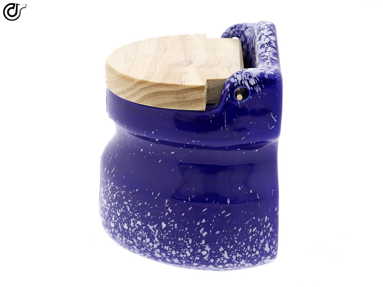 Salero cocina tapadera en madera - Arcoíris Azul - Modelo 12