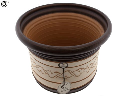 Comprar-maceta-de-barro-rojo-campana-baja-decorada-Hilo-Nogal-Modelo-J49-02