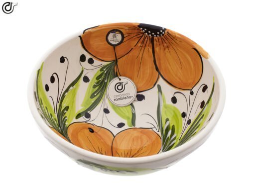 Comprar-ensaladera-bol-decorado-flor-naranja-modelo-28-02