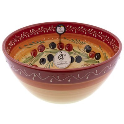 Ensaladera bol decorado rojo - Modelo 29